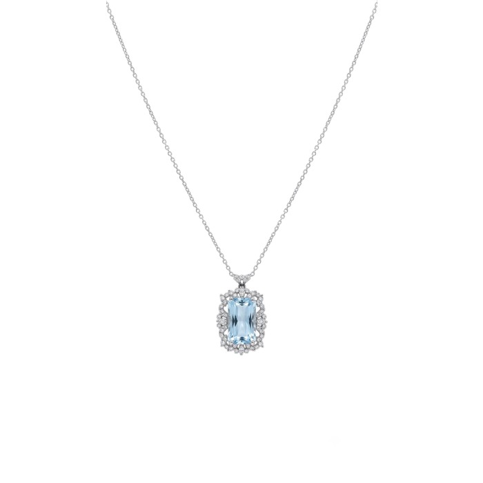 blue topaz taşlı pırlantalı kolye