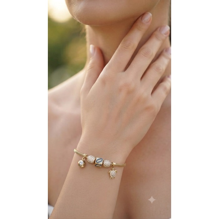 taşlı mineli model charm kadın bileklik