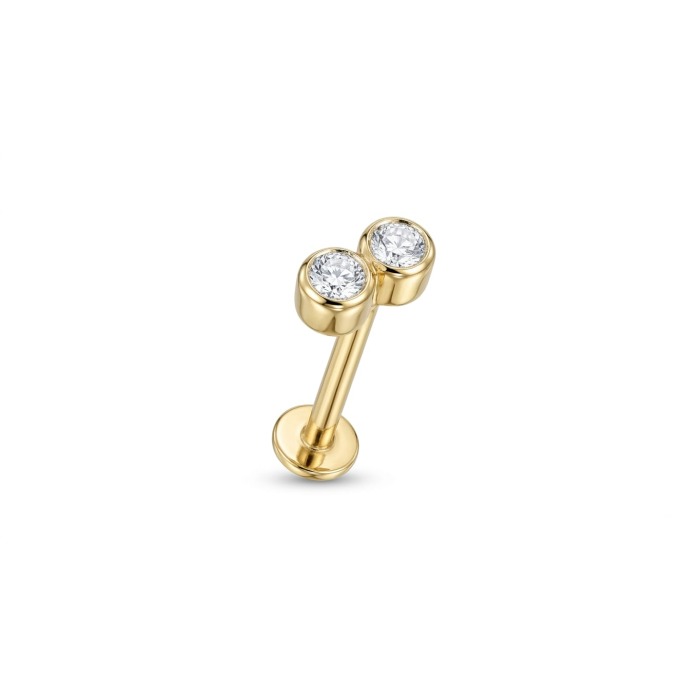 pırlanta taşlı altın piercing 