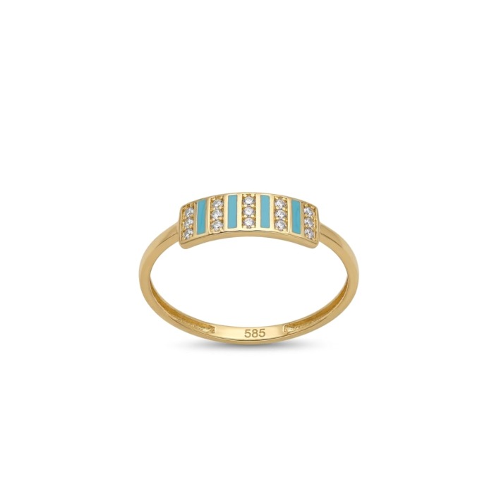 mavi mineli taşlı yüzük